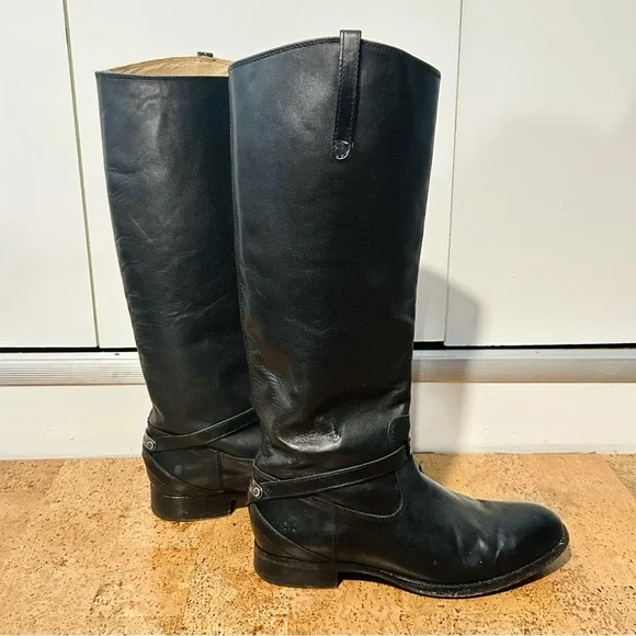 Frye Lindsay Plate Boot in Black Leather - Picture 3 of 14